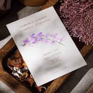Terrakotta-Wasserfarbe Boho-Floral-Orchideen-Hochz Einladung