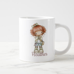 Terrakotta-Weise Süße Cottagecore Mädchen Personal Jumbo-Tasse