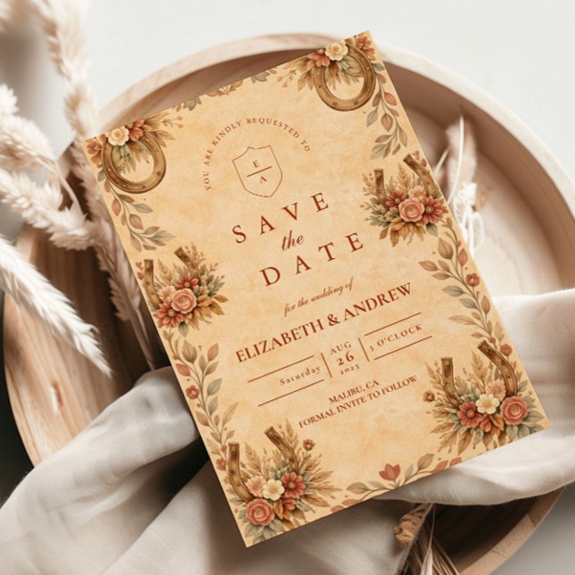 Terrakotta-Western-Blumenhochzeit Save The Date (Von Creator hochgeladen)