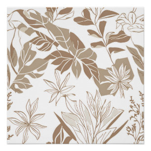 Terrakotta-Wildblumen-Boho-rustikale Frühlingswand Poster