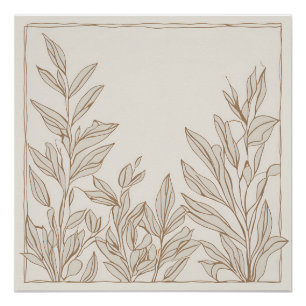 Terrakotta-Wildblumen-Boho-rustikale Frühlingswand Poster