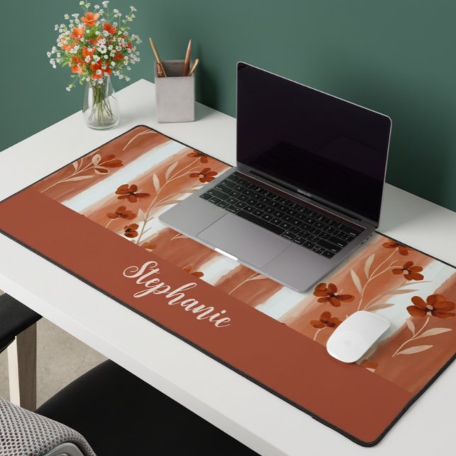 Terrakotta-Wildblumen-Monogramm Schreibtischunterlage (Von Creator hochgeladen)