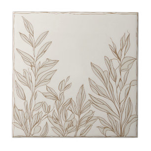 Terrakotta-Wildblumen-Rustikale-Boho-Frühlingsdeko Fliese