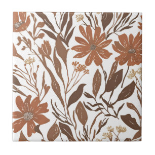 Terrakotta-Wildblumen-Rustikale-Boho-Wanddekoratio Fliese