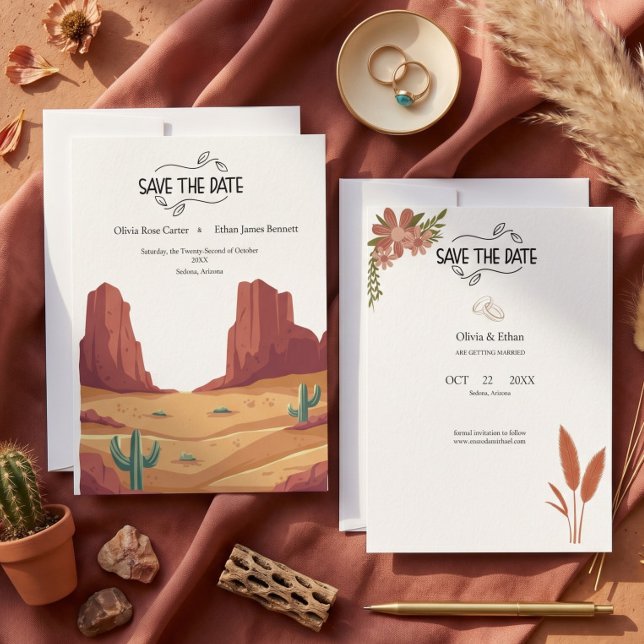 TERRAKOTTA-WÜSTEN-BOHO-HOCHZEIT SAVE THE DATE (Von Creator hochgeladen)