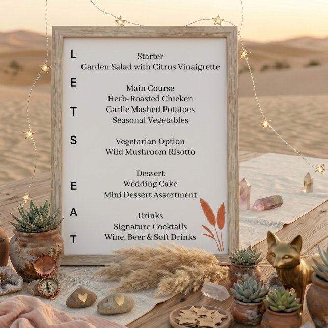Terrakotta-Wüsten-Boho-Hochzeitssitzpläne Tischnummer (Von Creator hochgeladen)