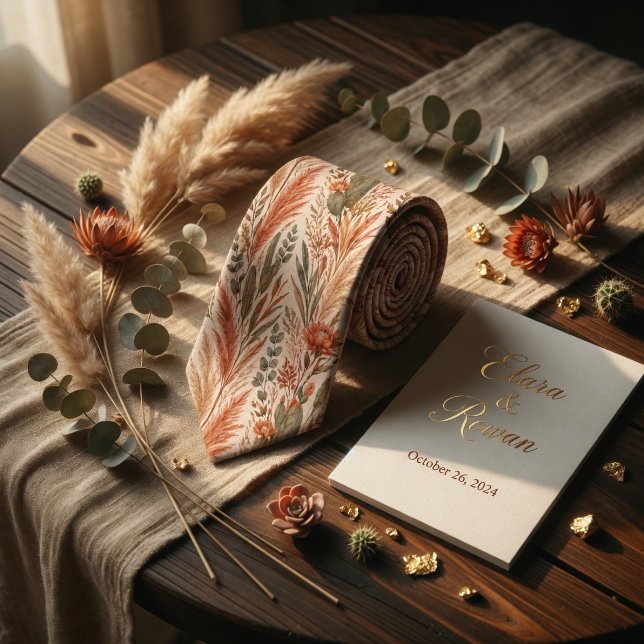 Terrakotta-Wüstenblumen Krawatte (Von Creator hochgeladen)