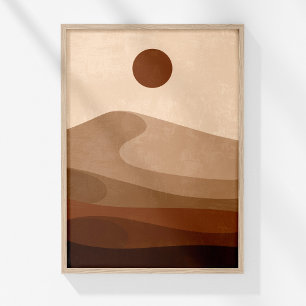 Terrakotta-Wüstenlandschaft Neutrale Boho-Wandkuns Poster