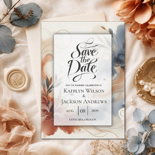 Terrakotta-Zwielicht und Navy-Blüten - Rettet das  Save The Date