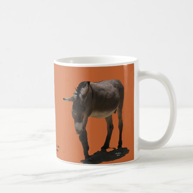 Terrakottaorange kleiner Burro - Tierrettung Kaffeetasse (Rechts)