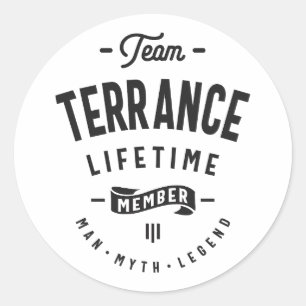 Terrance Lifetime Personalisierte Name Runder Aufkleber