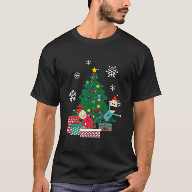 Terrance und Phillip rund um den Weihnachtsbaum T- T-Shirt (Vorderseite)