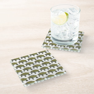 Terrapin (Muster klar) - Glas-Unterleger Glasuntersetzer