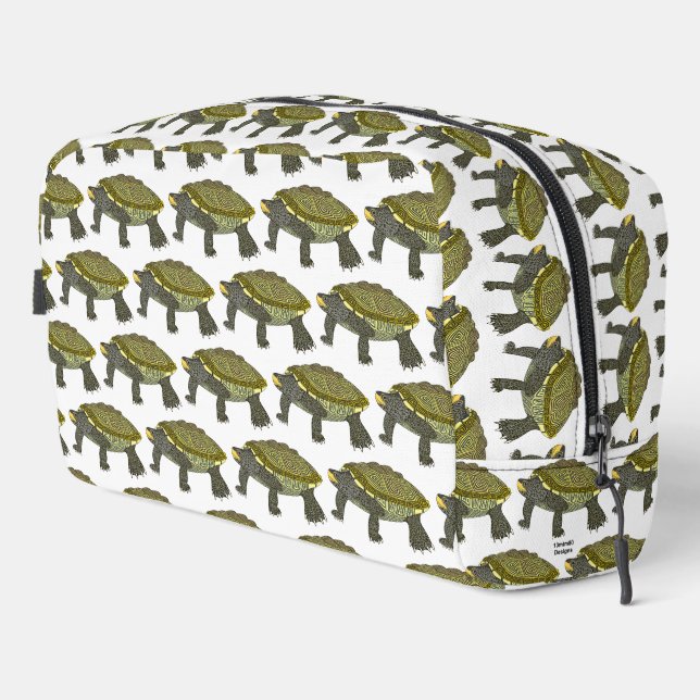Terrapin (Muster weiß) - Dopp Kit Waschbeutel (Rechte Ecke)
