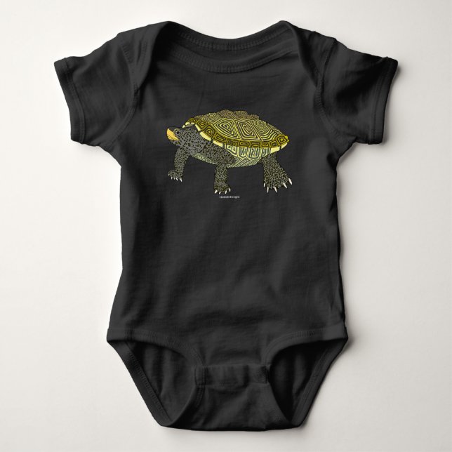 Terrapin (schwarz) - Babys Bodysuit Baby Strampler (Vorderseite)