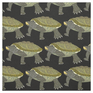 Terrapin (schwarz) - gekämmter Baumwollstoff Stoff