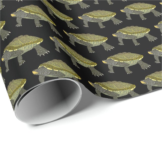 Terrapin (schwarz) - Geschenkpapier (Rolleneckpunkt)