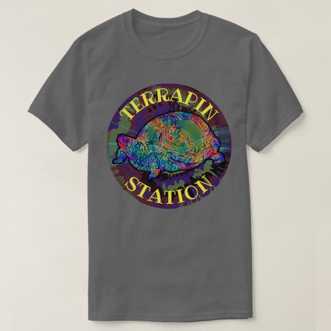 Terrapin Station Trippy Retro Turtle bei Nacht 1 T-Shirt (Design vorne)