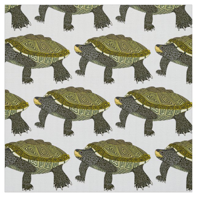 Terrapin (weiß) - Polyester-Webstoff Stoff (Muster)