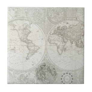 Terraqueous Kugel durch Samuel Dunn 1787 Fliese