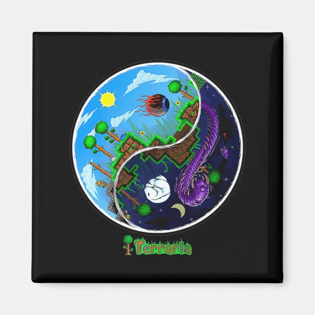 Terraria Night And Day T Shirt  Magnet (Vorne)