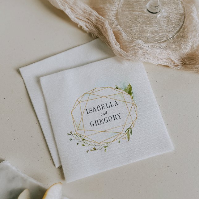 Terrarium | Botanische Personalisierte Hochzeit Serviette (Von Creator hochgeladen)