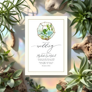Terrarium Garden Wedding Foto und QR Code Einladung