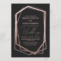 Terrarium Rose Gold Geo Linear Border Chic Wedding