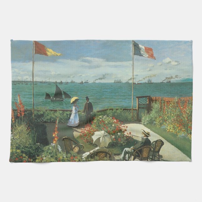 Terrasse am Meer von Claude Monet Geschirrtuch (Horizontal)