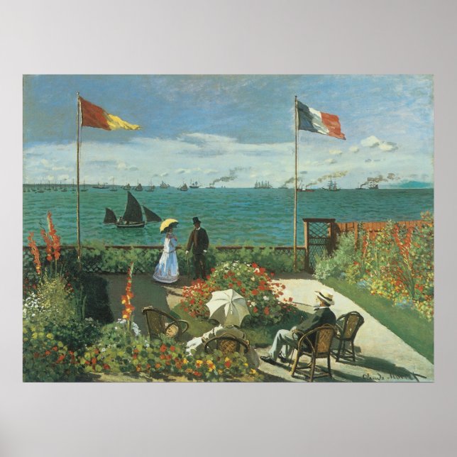 Terrasse am Meer von Claude Monet Poster (Vorne)