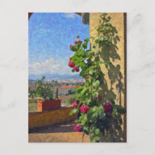 Terrasse an der Villa Poggio Postkarte