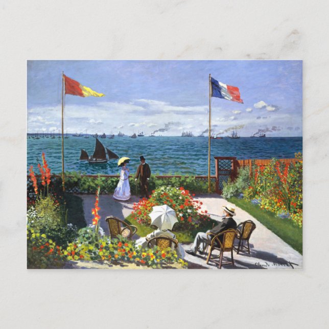 Terrasse bei Sainte Adresse, Claude Monet Postkarte (Vorderseite)