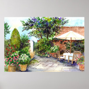 Terrasse des Manor House in Heslington York Poster