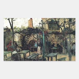 Terrasse eines Cafés am Montmartre La Guinguette Rechteckiger Aufkleber
