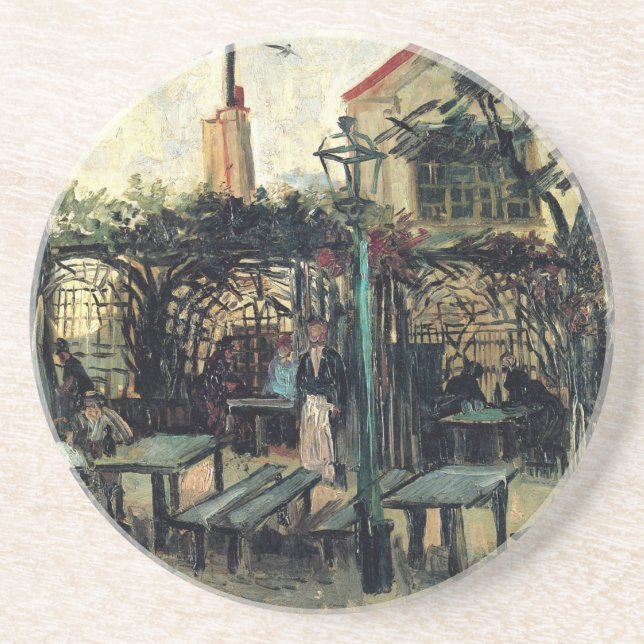 Terrasse eines Cafés, Montmartre von Vincent van G Getränkeuntersetzer (Vorne)