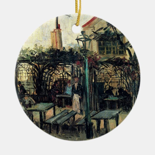 Terrasse eines Cafés, Montmartre von Vincent van G Keramik Ornament (Vorne)