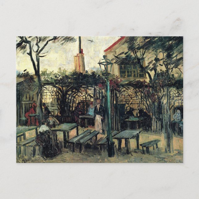 Terrasse eines Cafés, Montmartre von Vincent van G Postkarte (Vorderseite)