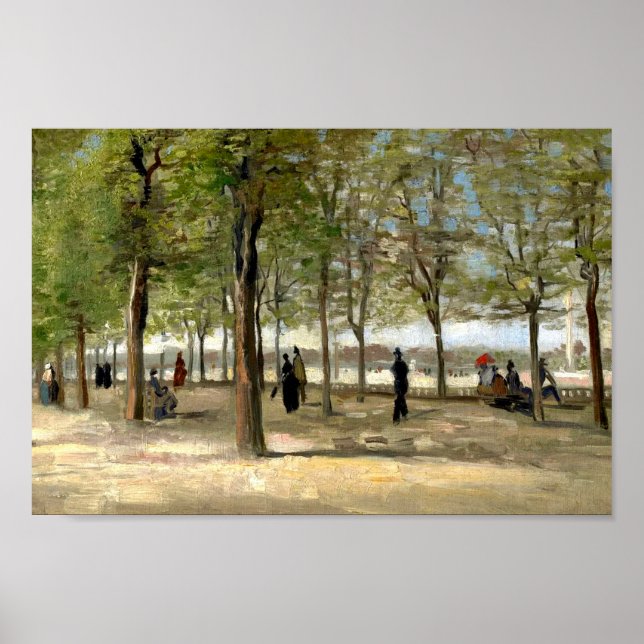 Terrasse in Luxembourg Gardens (1886) Van Gogh Art Poster (Vorne)