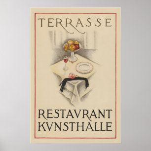 Terrasse Restaurant Kunsthalle Vintage Food&Drink Poster