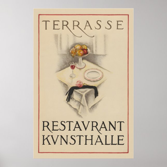 Terrasse Restaurant Kunsthalle Vintage Food&Drink Poster (Vorne)