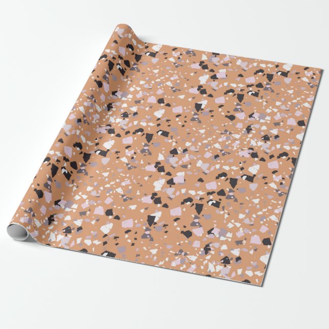 Terrazzo Abstraktes Muster Terracotta auf dem Mont Geschenkpapier (Ungerollt)