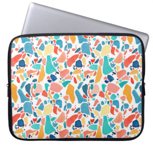 Terrazzo Aquarellmuster nahtlos. Handzeichnung Laptopschutzhülle