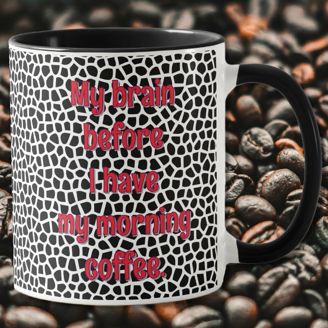 Terrazzo-Black-Funny-Mug für das Kaffeedokument Tasse (Funny Mug for Coffee Addict - Black Terrazzo - by Leapfroglisics shop)