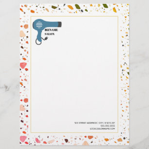 Terrazzo Blow Dryer Friseur Salon Schönheit Busine Briefbogen