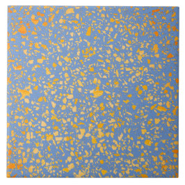 Terrazzo Blue Yellow Minimal einfaches Steinmuster Fliese