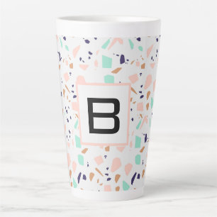 Terrazzo blush minze mit Monogramm Milchtasse
