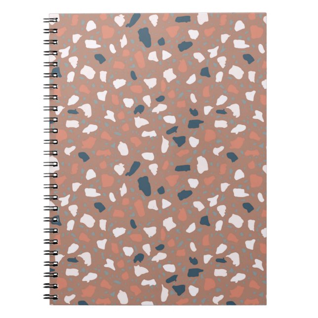 Terrazzo Boden nahtlos Muster. Vintager Stein, Notizblock (Vorderseite)
