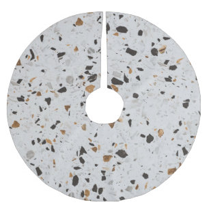 Terrazzo Concept: Vintages abstraktes Design Polyester Weihnachtsbaumdecke