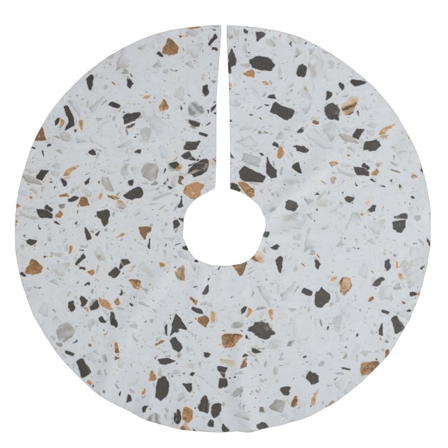 Terrazzo Concept: Vintages abstraktes Design Polyester Weihnachtsbaumdecke (Vorderseite)