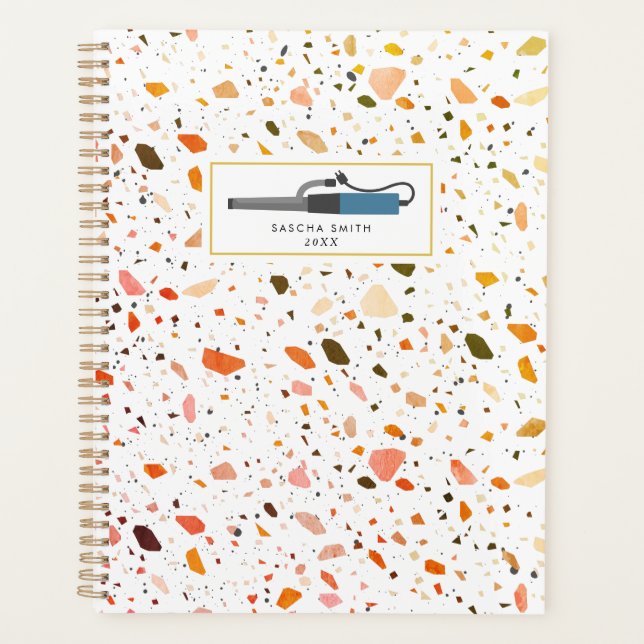 Terrazzo Curling Eisen Kosmetologe Salon Hair Planer (Vorderseite)